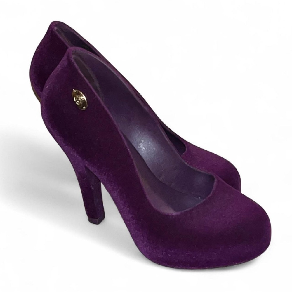 Vivienne Westwood Deep Purple Flocked Heels